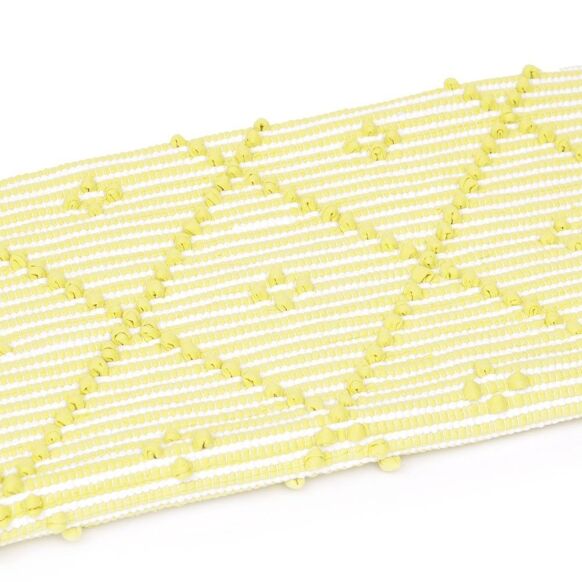 Handmade Rug - Small - Yellow & White