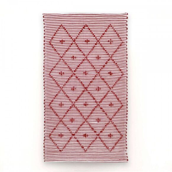 Handmade Rug - Small - Red & White