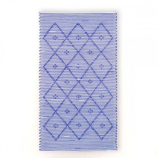 Handmade Rug - Small - Blue & White