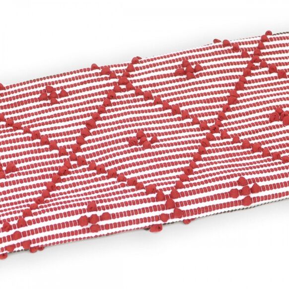 Handmade Rug - Small - Red & White