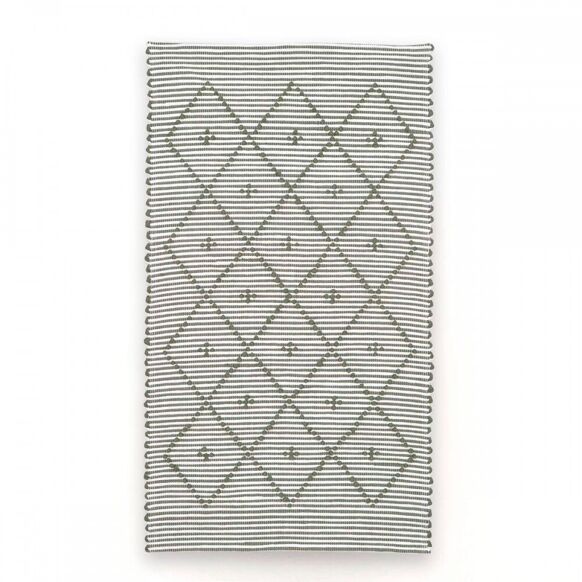 Handmade Rug - Small - Olive Green & White
