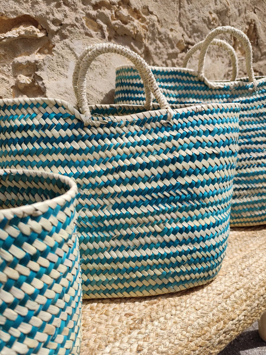 Set of 3 Hand-woven Palm Bags