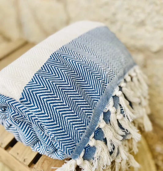 Hand-woven cotton blanket